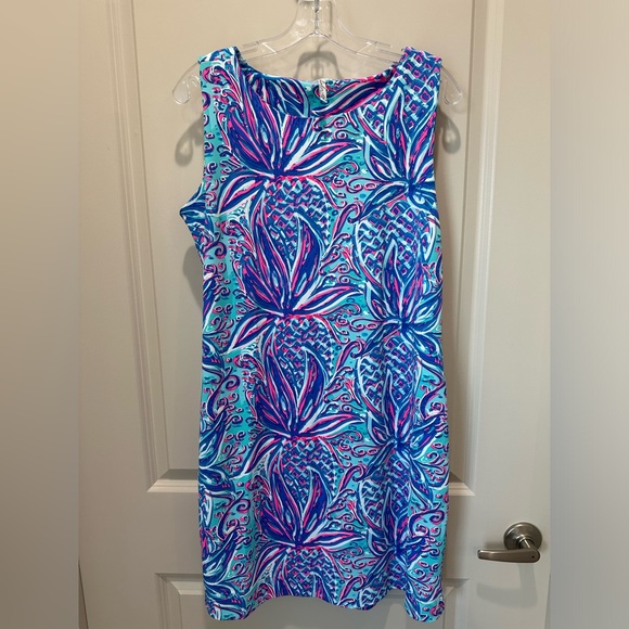 Lulu-B Dresses & Skirts - NWT Lulu B pink/blue UPF 50 Sleeveless Dress Pineapple size large